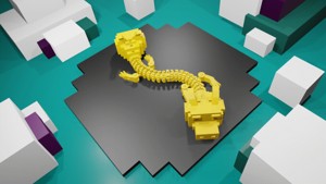 ARTICULATED TWO-HEADED PIXEL DRAGON