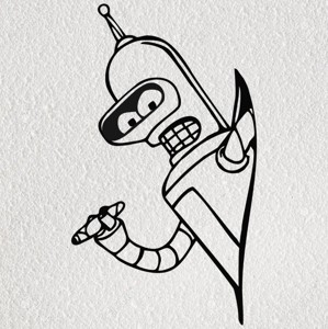 BENDER SMOKING WALL ART 2D WALL ART DECORATION