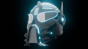 Low-poly Cyber Helmet