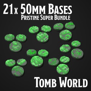 21 NECRON TOMB WORLD MINIATURE BASES - 50 MM - PRISTINE SUPER BUNDLE