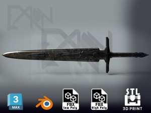 Transformers Sword of Judgment - Game-Ready - 3D-Printable