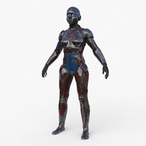 Cyborg Angel Asian Low Poly
