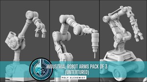 Industrial Robot Arms Pack Of 3  -Untextured