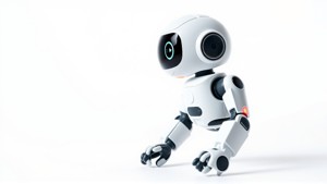 Stylish Toy Robot Assistant with Neon Indicators