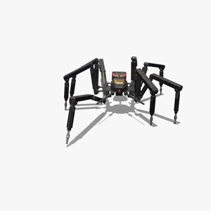 Spider bot v2 rigged and animated