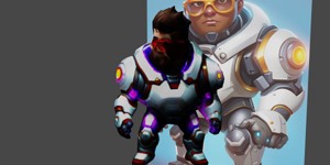 a cartoon character of a robot with goggles offici