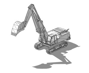 excavator low poly