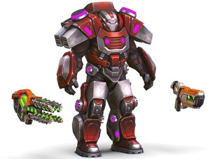 Cartoon Sci-Fi Cyborg Drone Heavy Machine Gunner