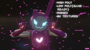 Female Bunny Robot Character