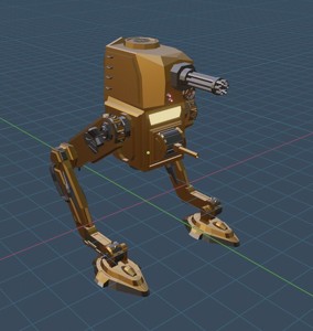 Steampunk Low poly robot