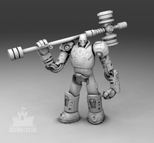 Robot with a hammer