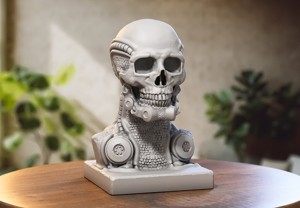 Robot Skull dragon bust Cyborg skull dragon