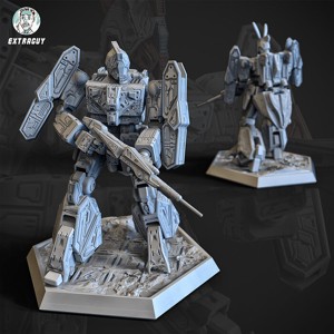 Standing Tank Mech  3D Printable 100mm