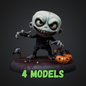 CHIBI ZOMBIE ON SPOOKY HALLOWEEN BASE
