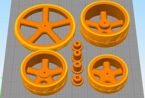 Wheel set for motorized vehicles (TT-Motor or Nema-17 Motor)