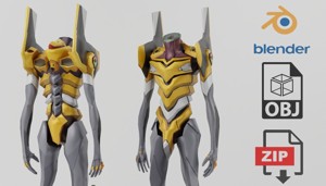 Evangelion EVA MK 09 Textured Lowpoly