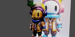  there is a small robot with a hat and a scarf beh