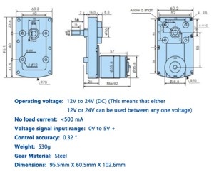 380 kg Servo gear motor