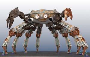 Mechanical crab DJ stage