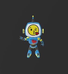 ROBO DESK BUDDY KISS EMOJI