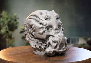 Robot Skull Headphone Stand Cyborg Headset Stand