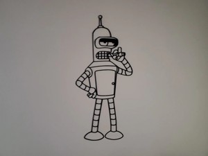 Bender Smoking Cigar - Futurama Wall Art