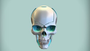 futuristic robotic skull 3D Game Ready Model