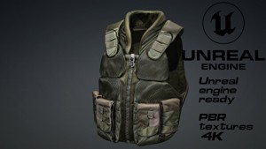 military bulletproof vest game ready UE5 FBX