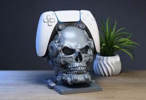 ROBOT SKULL PS5 CONTROLLER STAND, ROBOT SKULL HEAD PS5CONTROLLER HOLDER, ROBOT SKULL PS5 CONTROLLER STAND, PERFECT GAMER GIFT, A299 (2)