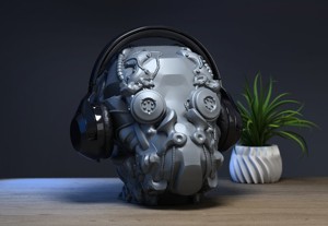 Cyborg Skull  Headphone Holder Gaming Accessories