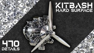 HARD SURFACE KITBASH Quad Surface Mesh Propeller Engine Kit