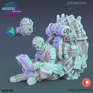 CHILD OF THE WASTELANDS READER ‧ SCI-FI MINIATURE ‧ WARGAME MINIATURES ‧ TABLETOP 3D MODEL ‧ RPG MINIATURE ‧ CYBERPUNK CONSTRUCT ‧ STEAMPUNK WAR MACHINE ‧ STL FILE
