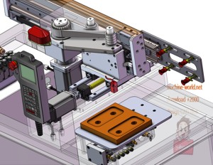 industrial 3D model in mold labeling robot