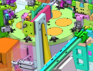 industrial 3D model Automatic safety lock assembly machine