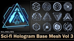 Sci-fi Hologram Base Mesh Vol 3