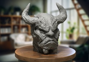 ROBOT DEAMON HEADPHONE STAND, CYBORG HEADSET STAND, PERFECT GAMER GIFT, SCI-FI FANS GIFT, DEAMON ROBOT HEADPHONE HOLDER, BEAST HEADPHONE HOLDER A62 (1)