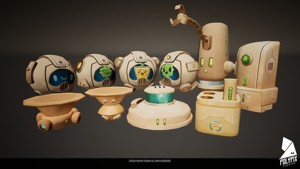 Stylized Solar Punk Robot