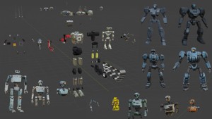 Robot Kitbash Hard Surface and Sculpted Mechs and Derelicts
