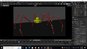 3d spider robot riged 