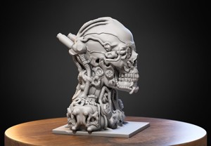 Skull robot Headphone Stand Cyborg skull robot Headset Stand