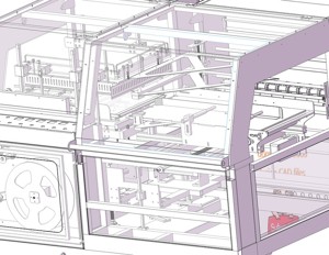 industrial 3D model shrink wrapping machine