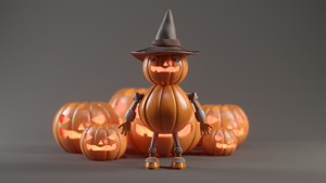 Pumpkin Halloween Robot