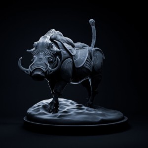 Warthog mecha robot 32mm scale pre-supported animal