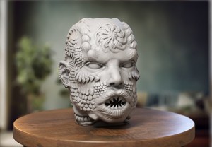 Robot Skull Headphone Stand  Cyborg Headset Stand