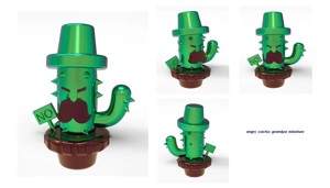 Angry cactus grandpa miniature
