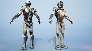 Sci-fi Mechanical Robot Android with Carvings 3D model