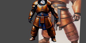 a robot with a helmet and a belt beautiful render 