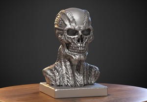 Robot Skull Headphone Stand  Cyborg Headset Stand