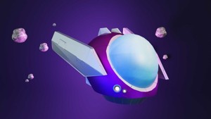 ALIEN SPACESHIP Low Poly Simple Cartoons themes 