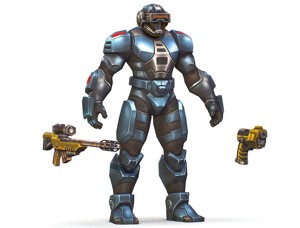 Cartoon Sci-Fi Cyborg Drone Sniper Soldier